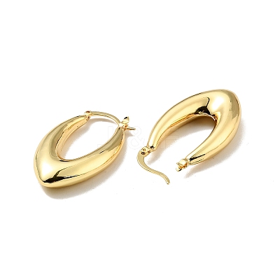 Rack Plating Brass Chunky Hoop Earrings for Women LS-EJEW-G288-35E-G-1