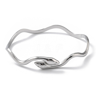 304 Stainless Steel Cuff Bangles for Women BJEW-Z078-09P-1
