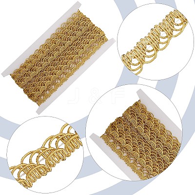 Wavy Metallic Polyester Ribbon OCOR-WH0077-56B-1