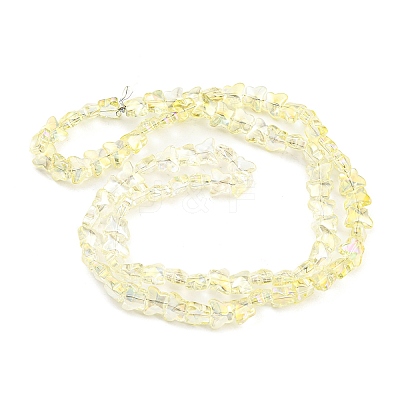 Full Rainbow Plated Electroplate Transparent Glass Beads Strands EGLA-G037-11A-FR01-1