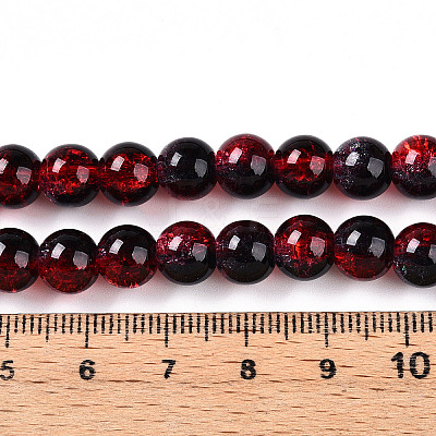 Transparent Crackle Glass Bead Strands GLAA-T025-8mm-02G-1
