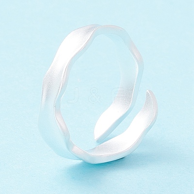925 Sterling Silver Matte Cuff Ring RJEW-Z011-01S-1