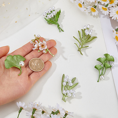 6Pcs 6 Styles Enamel Pins JEWB-FH0003-10-1