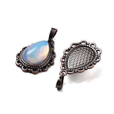 Synthetic Opalite Teardrop Pendants G-K363-01R-06-1