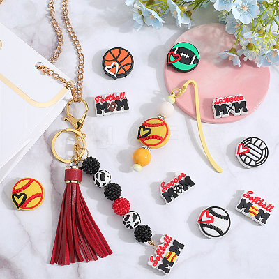 18Pcs 9 Styles PVC Plastic Beads FIND-SC0011-81-1
