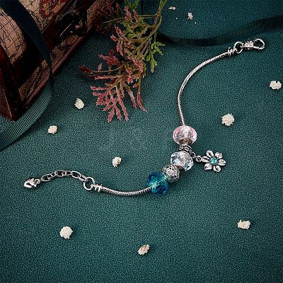 Brass European Style Bracelet Making MAK-SC0001-09-1