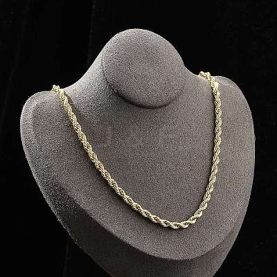 Brass Rope Chain Necklaces for Men Women NJEW-G160-09G-1