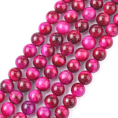 Natural Rose Tiger Eye Beads Strands G-G099-8mm-3-1