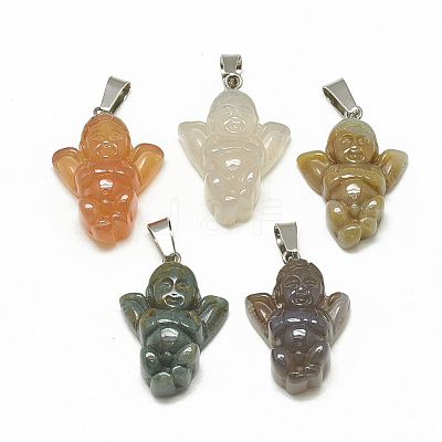 Natural & Synthetic Mixed Stone Pendants G-S294-72-1