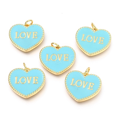 Brass Enamel Pendants KK-B027-03G-E-1
