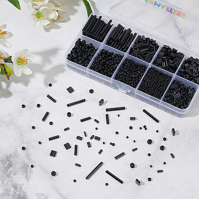 100G 10 Styles Frosted Opaque Glass Seed Beads Set SEED-GO0001-11D-1