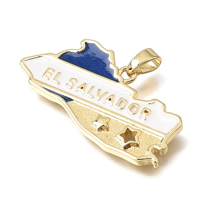 Brass Enamel Pendants KK-C263-30C-G-1