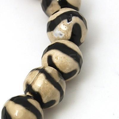 Tibetan Style Wave Pattern dZi Beads TDZI-G341-8mm-05-1