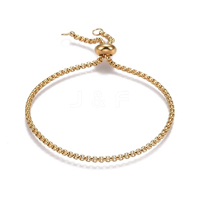 Adjustable 304 Stainless Steel Slider Bracelets X-BJEW-L653-002B-G-1