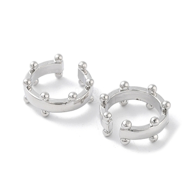 Rack Plating Brass Cuff Ring EJEW-C081-17P-1