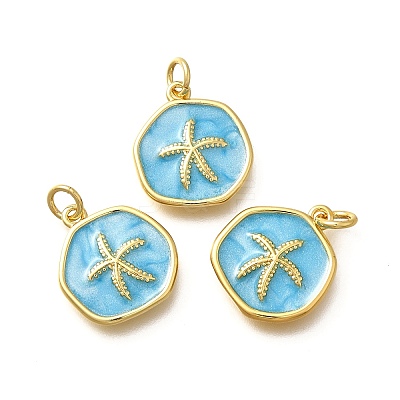 Brass Enamel Pendants X-KK-Q043-11G-A-1