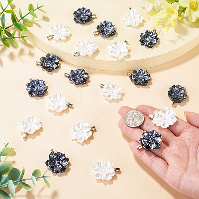 20Pcs 2 Colors Opaque Resin Pearlized Pendants PALLOY-TAC0313-1
