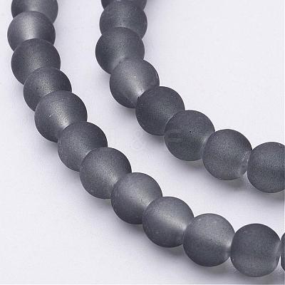 Baking Paint Transparent Glass Bead Strands X-GLAA-S031-6mm-12-1