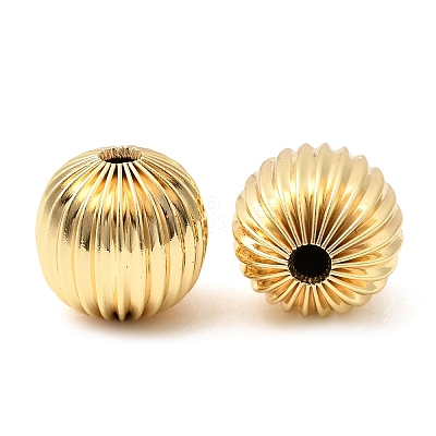 Brass Corrugated Beads KK-A296-01B-G-1