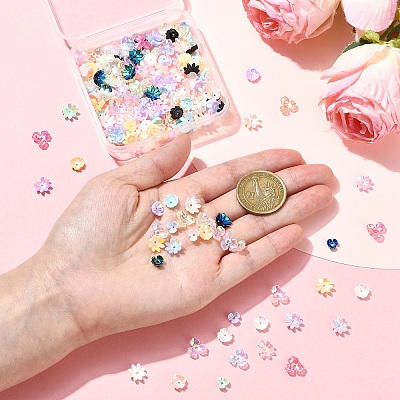 200Pcs 4 Styles Acrylic & Resin Bead Caps FIND-YW0010-10-1