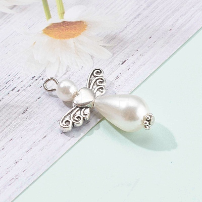 Imitation Pearl Acrylic Pendants PALLOY-JF00619-1