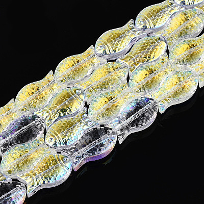 Transparency Electroplate Glass Beads Strands GLAA-T023-40A-01-1