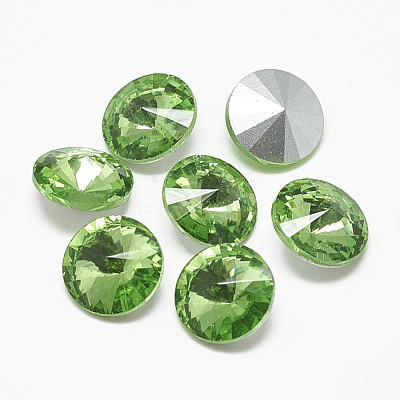 Pointed Back Glass Rhinestone Cabochons RGLA-T086-10mm-19-1