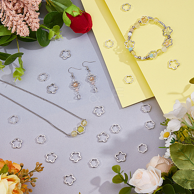 120Pcs 2 Styles Alloy Bead Frame FIND-FH0016-61-1