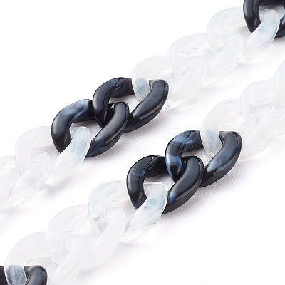 Handmade Acrylic Curb Chains AJEW-JB00943-1