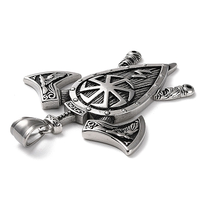 Ion Plating(IP) 304 Stainless Steel Big Pendants STAS-D067-11AS-1