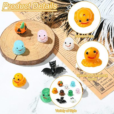 9Pcs 9 Styles Halloween Themed Handmade Lampwork Beads LAMP-CJ0002-62-1