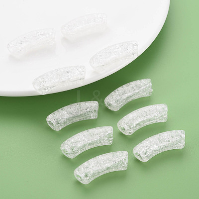 Transparent Crackle Acrylic Beads CACR-S009-001B-NA-1