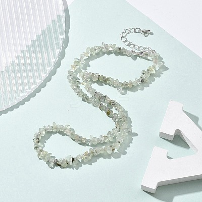 Natural Supper 7 Rutilated Quartz Chip Beaded Necklaces for Men Women NJEW-G159-01Q-1