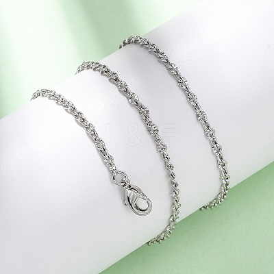 Brass Textured Twisted Chain Necklaces MAK-L045-05P-1