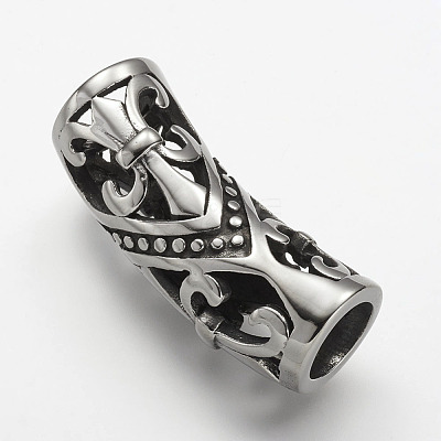 304 Stainless Steel Hollow Tube Beads STAS-E133-111AS-1