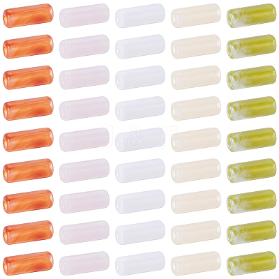 100Pcs 5 Colors Transparent Acrylic Beads OACR-SP0002-41-1