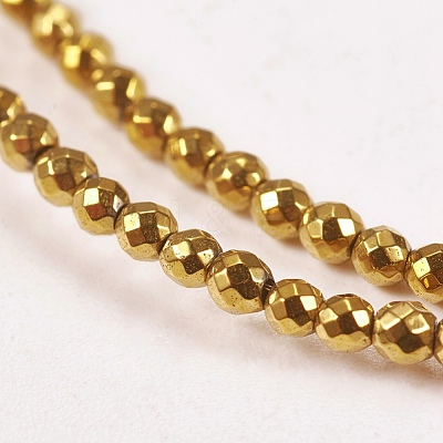 Electroplate Non-magnetic Synthetic Hematite Beads Strands X-G-J169B-2mm-04-1