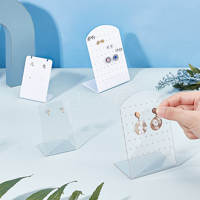 8Pcs 4 Style Acrylic Earring Stands Displays EDIS-FG0001-51-1