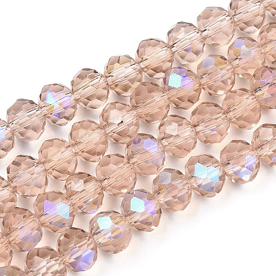 Electroplate Glass Beads Strands EGLA-A034-T6mm-L22-1