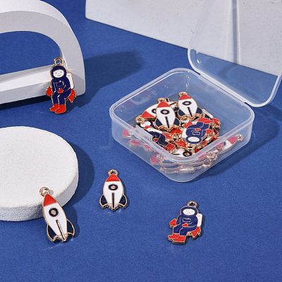 20Pcs 2 Style Zinc Alloy Enamel Pendants ENAM-LS0001-17G-1