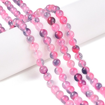 Dyed Natural White Jade Beads Strands G-T138-6mm-210-16-1