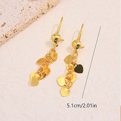 Brass Tassel Chain Dangle Earrings for Women UF0986-1