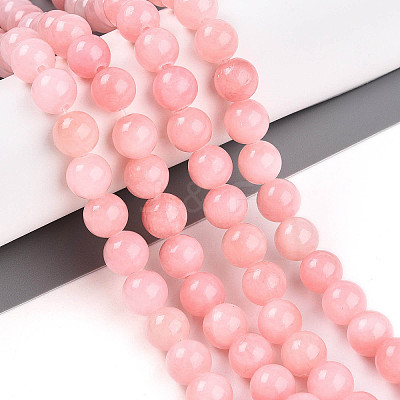 Natural Dyed Yellow Jade Gemstone Bead Strands G-R271-8mm-YXS22-1