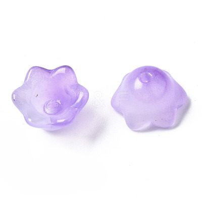 Transparent Two Tone Spray Painted Glass Beads GLAA-Q089-002B-004-1