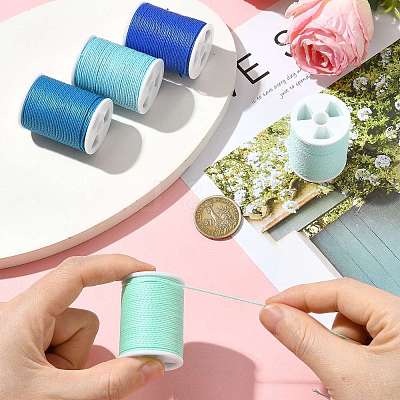 5 Rolls 5 Colors Round Waxed Polyester Cord YC-FS0001-02C-1