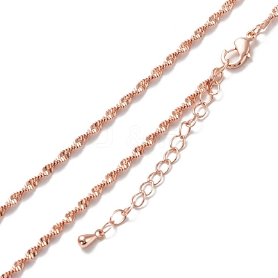 Brass Rope Chain Necklaces NJEW-K123-12RG-1