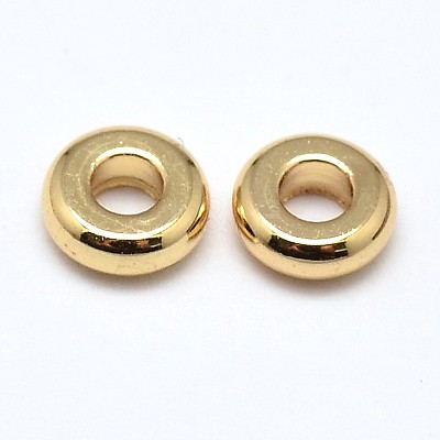 Brass Flat Round Spacer Beads X-KK-M085-B-12G-NR-1