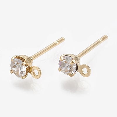 Brass Stud Earring Findings KK-S348-119-1