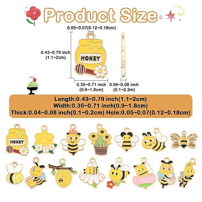 30Pcs 15 Styles Alloy Enamel Charms ENAM-YW0008-39-1