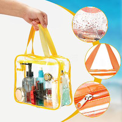 7Pcs 7 Colors PVC Zipper Storage Bags with Handle ABAG-PH0002-05-1